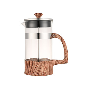 Poignée en <span class=keywords><strong>grain</strong></span> de bois personnalisée presse à pointe française sur les ongles presses françaises en verre borosilicate théière pour cafetière - Product Image 1