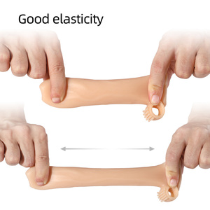 Scatola personalizzata gratuita manica del pene vibratore Extender preservativi riutilizzabili per l'eiaculazione ritardata giocattolo per adulti cazzo ingrandire <span class=keywords><strong>Malet</strong></span> Shop - Product Image 3