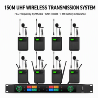 Système de microphone cravate sans fil UHF numérique à réduction de bruit SNR élevée avec autonomie de batterie étendue pour conférences