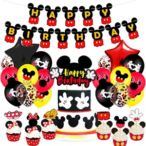 Thema Kinder Geburtstags feier Dekoration Cake Topper Geburtstag Latex Ballon Mickey Minnie Party