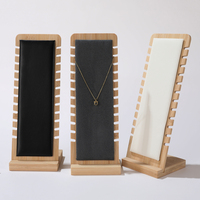 Ensemble de Présentoirs à Bijoux Personnalisés en Bambou et Velours, Plusieurs Couleurs, Colliers, Chaînes, Bracelets, Support en Bois
