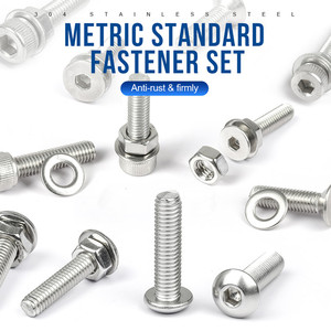 NINDEJIN Stainless Steel Allen <b>Bolts</b> Nuts Washers Kit M2 M3 <b>M4</b> M5 Sizes Plain Grade A2-70 - Product Image 6