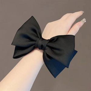 Grandes barrettes à nœud Princesse en satin de haute qualité, nœud papillon uni pour cheveux, accessoire de coiffure pour filles et femmes - Product Image 4