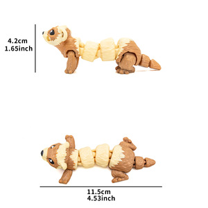 Jouet de frette articulé imprimé en 3D, moulé en une seule pièce, pliable, figurine d'animal de compagnie mignonne, ornement de bureau en plastique, cadeau artisanal - Product Image 2