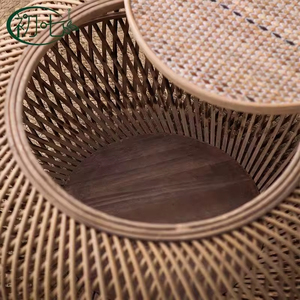 Table basse japonaise en bois massif tressée à la main, moderne, extensible, en rotin naturel, durable, écologique, pour petit appartement ou <span class=keywords><strong>baie</strong></span> vitrée - Product Image 3