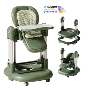 Kursi Makan bayi goyang & bantu jalan bayi, kursi tinggi makan bayi dapat dilipat multifungsi dapat diatur - Product Image 1