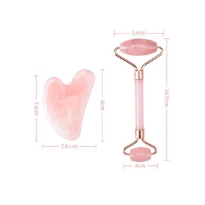 Massaggiatore di giada naturale rullo per <span class=keywords><strong>massaggio</strong></span> facciale rullo di giada al quarzo rosa Gua Sha Set <span class=keywords><strong>con</strong></span> scatola - Product Image 6