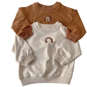 Sonbahar kış erkek kız uzun kollu kazak tulum Unisex büyük boy bebek katı Onesie