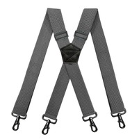 Bretelles pour hommes en gros, modèle X-Back, en sangle grain de maïs de 3,8 cm, avec 4 crochets métalliques noirs, élastiques et réglables