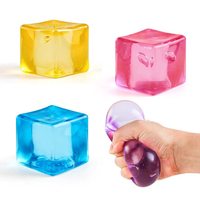 Nouveauté 2026 Tendance : Balles sensorielles apaisantes à presser, jouet anti-stress carré pour enfants, jouets anti-anxiété en forme de glaçon à presser