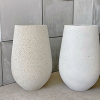 Grands Jardinières de Jardin Design Ovale Nordique Simple Extérieur Conteneurs de Fleurs Minimalistes pour Sol de Bonsaï Utilisation de Jardin Style Ciment