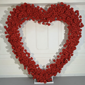 Fondo Floral Rojo en Forma de Corazón para Boda, Decoración para Pedida de Mano, Flores Artificiales para Celebración - Product Image 2