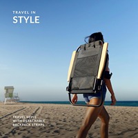 Chaise de plage pliable et inclinable, légère et portable, avec sac à dos intégré pour le camping et le sable