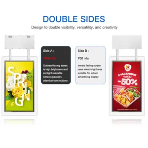Dual Side Digital Signage Sided Face Window Displays Optimieren Sie das Fenster marketing für die Stoff werbung