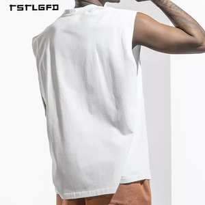 Débardeur 100 % coton de haute qualité pour hommes – Vente en gros, couleur unie, sans manches, coupe oversize, design tricoté sportif - Product Image 5