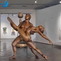 Sculptures de danseurs en métal sur mesure, taille réelle, homme et femme, sculpture de couple dansant en bronze, figurine d'amour