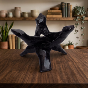 Black Finish Wooden Tripod Cobra Stand for <b>Abalone</b> <b>Shells</b> Smudging Kit Feng Shui Home Decoration 4 Inch Hand Carved - Product Image 2