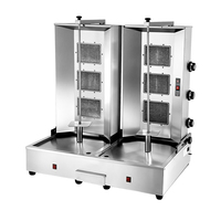 Machine à griller les brochettes de shawarma, gyros, kebab, doner, à gaz, 3/4/5/6 brûleurs, en acier inoxydable, équipement robotique pour kebab de dinde