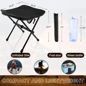 NPOT Banquinho de acampamento dobrável para adultos, banco leve e compacto para mochila, cadeira de praia moderna para pesca 590g