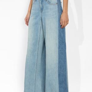 กางเกงยีนส์เอวสูงทรงหลวมขาบานสำหรับผู้หญิง ผ้าเดนิมสีพื้น สไตล์สตรีทแวร์ ผ้าฝ้ายทรงหลวม - Product Image 5