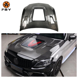 Imp phong cách sợi carbon mui xe cho Mercedes Benz W205 C63 C Class 2013 + sợi carbon động cơ mui xe Bìa - Product Image 1