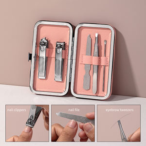 LMLTOP Set Manicure per unghie 5 pz/set C0181 Pink White Daily Care <span class=keywords><strong>Nail</strong></span> Tool in acciaio inossidabile Kit tagliaunghie Set - Product Image 4
