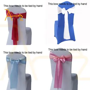 Bán buôn tổ Dạ tiệc sự kiện Ghế Cover quay lại trang trí cánh 100Pcs Satin Bow cưới sang trọng ghế cung