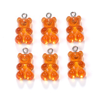 Pendentifs et boucles d'oreilles en forme d'ours de luxe, exquis, couleur bonbon simulée, accessoires en résine DIY, également utilisables comme porte-clés.