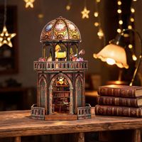Modèle de puzzle 3D en bois à assembler : Observatoire DIY Hut, étagère architecturale, jouet de construction, cadeau d'anniversaire