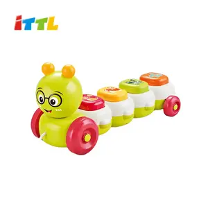 ITTL Pull line toys blocks baby learn to walk toys plastic push drag toys with music