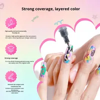 Stylo pour nail art avec tube à aiguille de 0,5 mm, pour graffiti, DIY, peinture d'ongles portable, peinture à la main, points, fleurs, lignes, pointes d'ongles en acrylique, affichage