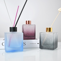 Flacon diffuseur de parfum en verre dépoli effet craquelé dégradé de luxe, vide, pour parfum d'ambiance domestique