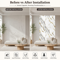 Panneau mural en PVC effet marbre brillant, revêtement UV, décoration intérieure élégante et moderne, feuille stratifiée 4x8 pieds pour hôtel