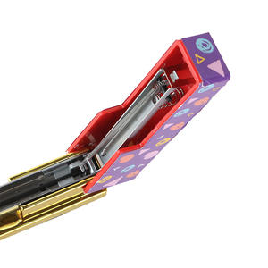 <span class=keywords><strong>Agrafeuse</strong></span> de bureau en métal or <span class=keywords><strong>rose</strong></span>, impression personnalisée, de papeterie, en boîte colorée - Product Image 5