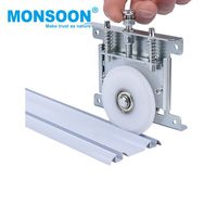 Système de quincaillerie moderne pour armoire coulissante industrielle avec roulettes en nylon pour portes coulissantes et glissement fluide