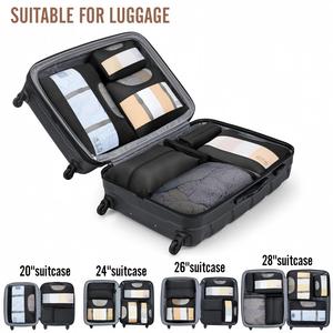 Bolsas de Almacenamiento para Viaje, Juego de 8 Cubos de Embalaje para Artículos Esenciales de Viaje, Organizador de Maleta Antiarrugas con Hebilla para Zapatos y Artículos de Aseo - Product Image 6