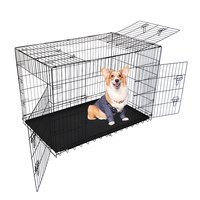 Cage pour animaux de compagnie en métal indestructible de haute qualité, respectueuse de l'environnement, avec plateau en plastique, design simple et solide, pour chiens, chats, poulets