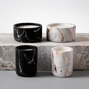 Luxury Marble Textured Scented Soy Wax <b>Candle</b> For Modern Home Decor Wholesale Private Label Premium Stone Jar Gifting <b>Set</b> - Product Image 1