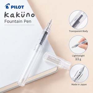 Stylo plume Kakuno, corps transparent, pointe EF F, acier inoxydable 0,38 mm, pour débutants et étudiants, fabriqué au Japon - Product Image 5