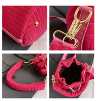 Nouveauté Tendance : Mini Sac à Main pour Femme, Sac Bandoulière en Flanelle, Sac Seau Classique Coloré