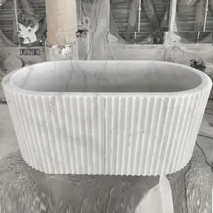 Moderne Badewanne Freistehende Badewanne aus weißem Marmor Weiße Stein wanne für die Inneneinrichtung