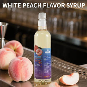 Sirop à la saveur de pêche blanche naturelle, boîte/bouteille de 1 kg, Brix 72, pH 4-6, pour bubble tea, thé aux fruits, soda, smoothies, ANDREA, sans additifs - Product Image 2