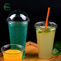 Couvre-gobelets en PLA compostable pour boissons hautes et garnitures flottantes, idéal pour les bars à smoothies et les confiseries