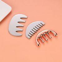 Peigne sans fil mini en acier inoxydable, masseur Gua Sha, planche de raclage des méridiens, produit de massage pour le cuir chevelu, le corps, le visage, le cou, le dos et les sacs