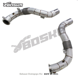 ท่อไอเสียเทอร์โบแบบตรงรุ่นสำหรับ BMW X5 M50i G05 4.4TT ปี 2019-2024  ทำจากสแตนเลส พร้อมแผ่นกันความร้อน - Product Image 5