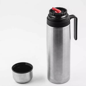Kit de Termo de Acero Inoxidable de Doble Capa con Media Manija 1 L, Mantiene 24 hs, para <span class=keywords><strong>Mate</strong></span> Paraguayo - Product Image 1