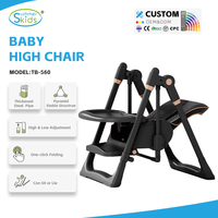Chaise haute pliable avec coussin en PU Cadre léger et portable pour les voyages et les espaces compacts