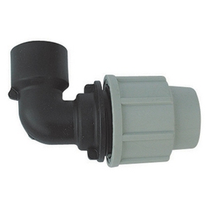 Gomito femmina Plasson a 90 gradi per tubo in polietilene 1/2 x 20, connettore per irrigazione da giardino - Product Image 1