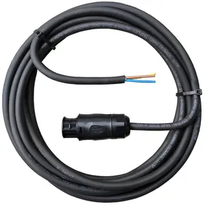 Kabel Karet Ekstensi SCHUKO untuk Penggunaan Luar Ruangan IP44 H07RN-F 3G1.5 Mm 5 M 10 M 20 M 25 M 30 M Hitam