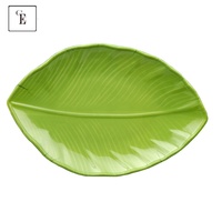 Plateau en mélamine en forme de feuille de bananier, plateau alimentaire en mélamine, plateau de service en mélamine, vente en gros